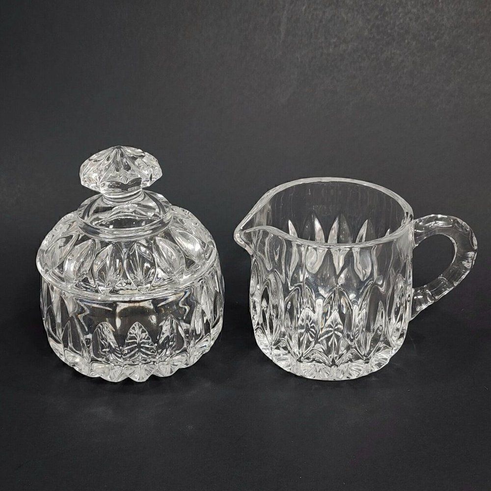 Vintage‎ GORHAM Althea Lead Crystal Cream And Sugar Bowl VG